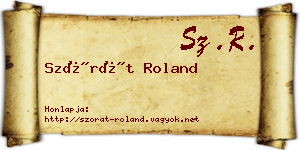 Szórát Roland névjegykártya