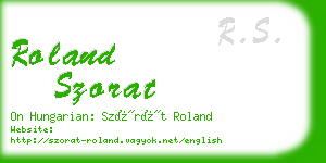 roland szorat business card